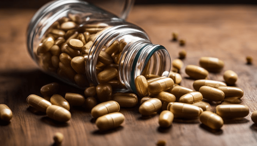 Ashwagandha Pill Capsules on Table
